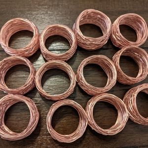 Set of 12 rose gold napkin rings